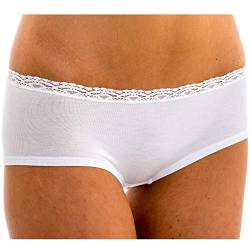 HERMKO 5790 Damen Panty mit Spitze - Keine Gummiabschlüsse, Farbe:weiß, Größe:32/34 (XS) von HERMKO