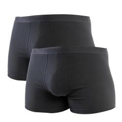 HERMKO 908960 Herren Pant Retroshorts im 2er Pack mit Webbund aus Bio-Baumwolle/Elastan, Größe:D 10 = EU 4XL, Farbe:schwarz von HERMKO