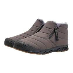 HERTL Zermatt Winterschuhe für Damen und Herren, Schneestiefel, rutschfest, wasserdicht, mit Vollfell gefüttert, Outdoor-Sneaker, B Grau, 45 EU von HERTL