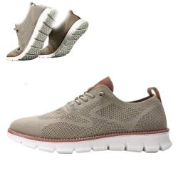 Atmungsaktive Herren-Sneaker, Netzstoff, britischer Stil, trendig, urban, ultra-bequeme Brise-Schuhe für Herren, khaki, 39 EU von HESYSUAN