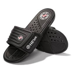 HEVA Slide Badeschuhe Herren Sommer Sandalen (Alle Schwarz, 42) von HEVA