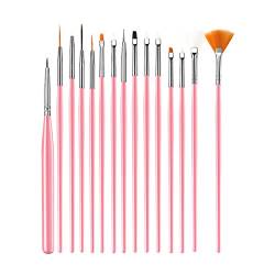 15 Stück Nail Art Pinsel, Nail Dotting Tools, Nail Art Pens, Drill Drawing Nail Brush Pens für Nail Art Tools (Weiß) von HEVIBK