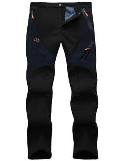 HFDWYJ Thermo Hose Herren wasserdichte Hose Herren Wanderhose Zip Off Wasserdicht Softshellhose Outdoor Funktionshose Trekkinghose Herren Wanderhose Mit Fleece Gefüttert Wasser Winterhose Männer von HFDWYJ