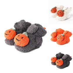 HGWOPGASD Halloween-Schuhe für Kleinkinder, weicher Baby-Winterschuh mit Weihnachtsmann-Motiv, warme Fleece-Hausschuhe, Schneestiefel, Kinderbettschuhe, Damenschuhe A02 von HGWOPGASD