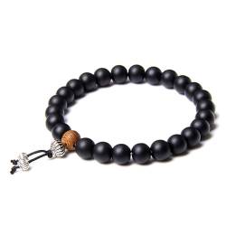 8 mm Steinperlen-Armband, rund, Lapislazuli-Perlen, elastisches Armband, Gebet, Yoga, Geschenke for Damen und Herren (Size : 21CM, Color : J) von HIFFEY