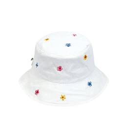 HIHELO Bucket Hat Baumwolle Bestickte Blumen Eimer Hüte Frauen Sommer Sonnenschutz Hut Outdoor Fischerhut Strandkappe von HIHELO