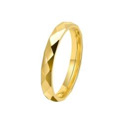 HIJONES Damen Unregelmäßige Rhombus Ring Edelstahl Vintage Band Ringe Schmuck 3Mm Gold Größe 62 (19.7) von HIJONES