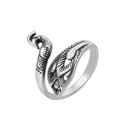 HIJONES Herren Vintage Pfau Tier Ring aus Rostfreier Stahl Ästhetische Schmuck Ringe Für Moderne Männer Silber Größe 52 (16.6) von HIJONES