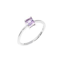 HIMALYA QUARTZ 925 Silver Ring For Women Solitaire Statement Ring Ethnic Vintage Gemstone Ring Natural Pink Amethyst Square Shape Cut Stone Wedding Engagement Ring von HIMALYA QUARTZ