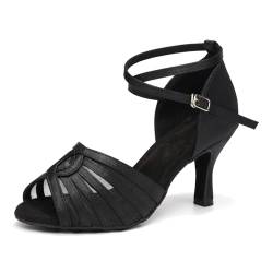 HIPPOSEUS Latein Tanzschuhe für Damen Schwarz Professionelle Tanzschuhe Ballsaal Salsa Party Tanzübung Schuhe,36 EU von HIPPOSEUS