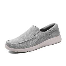 HJBFVXV Herren-Espadrilles Summer Men Canvas Shoes Breathable Man Male Men Vulcanized Shoes Men Casual Shoes Comfortable Soft Men Sneakers (Color : Grijs, Size : 44 EU) von HJBFVXV