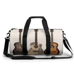 Turnbeutel für kleine Gitarren, Reisetasche mit Schuhfach, Tragetasche für Damen und Herren, gitarre, 17.7in/9in/9in, Art déco von HJKBCV