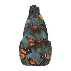 HJLUUFT Monarch Butterflies Foldie Kleine Umhängetasche, robust, Diebstahlsicher, für Männer und Frauen, Schwarz, Einheitsgröße, Schwarz, Einheitsgröße von HJLUUFT