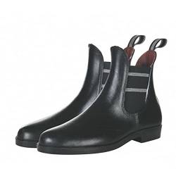 HKM - Jodhpurgummistiefel Style Lurex | Gummistiefeletten für Damen, Herren & Kinder | Regenstiefeletten mit Elastikeinsatz | wasserdichte Jodhpur-Stiefelette in Schwarz | Größe 42 von HKM