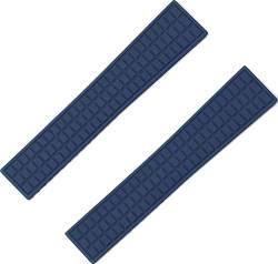 HKTS 18 mm 19 mm Uhrenarmband für Patek-Armband für Philippe-Gürtel Damen Aquanaut 5067A 491PTK Gummi-Uhrenarmband(Dark Blue strap,18mm no buckle) von HKTS