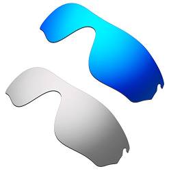 HKUCO Mens Replacement Lenses For Oakley RadarLock Pitch Blue/Titanium Sunglasses von HKUCO