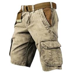 Sporthose Herren Kurz Leinen Shorts Herren Hosen Herren Cargohose Herren Kurz Shorts Herren Sport Jogginghose Herren Baggy Shorts Herren Kurze Hose Herren Sporthose Herren Beige 4XL von HKUOPW