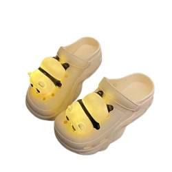 Damen Mädchen Clogs, Adorable Panda Frauen Gartenschuhe, Pantoletten, Gartenclogs mit LED Licht, Sommer Hausschuhe mit Schuh Schmuck, Strand Schuhe, Sandalen, Wasserdicht Vielseitig (Weiß,37.5) von HLMNAKE