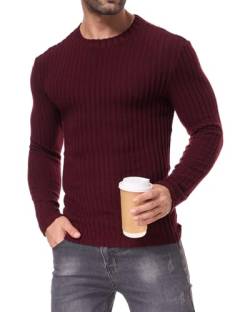 HMIYA Dünn Pullover Herren Langarmshirt mit Rundhalsausschnitt Feinstrick Sweater Männer für Frühjahr oder Herbst von HMIYA