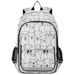HMZXZ Rucksack mit niedlichem Hundemuster, leicht, Laptop-Rucksack, Studenten, Reisen, Tagesrucksack, Cartoon-Welpe mit reflektierenden Streifen, multi von HMZXZ