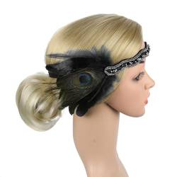 Feder-Stirnband für Damen, elastisch, 1920er-Jahre-Stirnband, Karneval, Hochzeit, Party, Braut, Fotografie, Haarschmuck, ethnische Stirnbänder für Frauen von HNsdsvcd