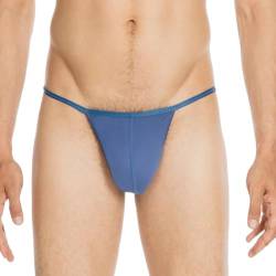 HOM Herren Basic G-String 'Plume' - midblue - M von HOM