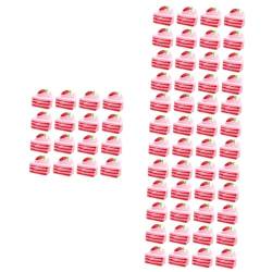 HOMSFOU Verzierungen 64 Stk Simulation Kuchen Cajas para Cupcakes Bekleidungszubehör Handy-Zubehör Tiara Erdbeerdekor Dekore für Handyhüllen korsage dekor selber machen Erdbeere schmücken von HOMSFOU