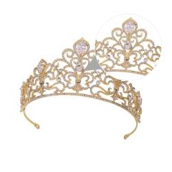 HONMEET 1stk Strass-krone Tiara Brautkrone Hochzeit Kopfschmuck Haarschmuck Für Frauen Hochzeit Glänzende Krone Haarband Haarbänder Für Damenhaar Braut Kopfbedeckung Weiß Legierung von HONMEET