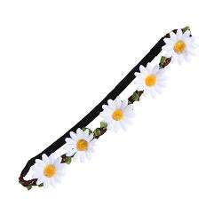 HONMEET 5St Blumenkranz sonnenblumen haarband hawaiianisches Blumenstirnband Stirnband Sonnenblumen-Stirnband Gänseblümchengirlande Haarband Haarschmuck mit Blumen Weiß von HONMEET