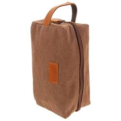 HONMEET Aufbewahrungstasche Aus Segeltuch Kosmetik-Organizer-Tasche Make-up-Tasche Mit Großer Kapazität Reise Waschtasche Reise-kulturbeutel Bilden Reisekulturbeutel Herren Coffee Canvas von HONMEET