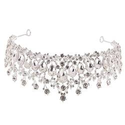 HONMEET Hochzeitskopfschmuck Haarschmuck Für Die Brautjungfer Braut-tiara Braut Haarband Braut Stirnband Hochzeit Stirnband Prinzessin Tiara Brautkopfschmuck Für Die Hochzeit Weiß von HONMEET