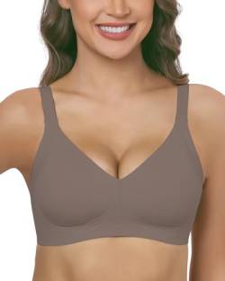 HORISUN Kabelloser BH, Bralette für Damen, 3D-Unterstützung, ohne Bügel, Komfort, Nahtloser Dekolleté-BH (Kaffee L) von HORISUN