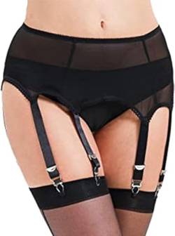 HOTSO Sexy Spitze Strapsgürtel, Damen Elegant Strumpfgürtel Strapsen Dessous Set Hosenträgern Strumpfbänder Strapshalter für Fraun Liebhaber Party mit Verstellbaren Clips (XL-2XL) von HOTSO