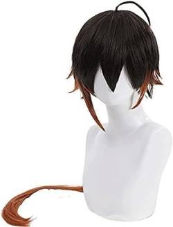 HOWGARI Wig Anime Cosplay Genshin Impact Anime Cosplay Perücke Zhongli Lang Orange Schwarz Farbverlauf Männer Haar Halloween Party Spiele Cosplay Kostüm Zubehör von HOWGARI