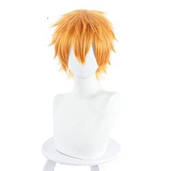 SEIZIS Wig Anime Cosplay Minamoto Kou Cosplay Jibaku Shounen Hanako Kun Cosplay Männer 32cm Orange Perücke Cosplay Anime Cosplay Perücke Hitzebeständige Synthetische WI von HOWGARI