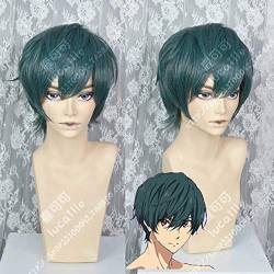 WHBHD Anime Coer Wig. Anime Free!- Dive zur Zukunft Ikuya Kirishima Grüne Kurze Flauschige Perücken Halloween Männer Synthetikkostüm Anime Perücken + Perücke Kappe von HOWGARI