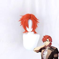 WHBHD Anime Coer Wig. Feuer Emblem Dreihäuser Sylvain Jose Gautier Red Kurzweide Cosplay Kostüm Hitzebeständige Synthetische Haare Männer Party Perücken MZ-1481 von HOWGARI