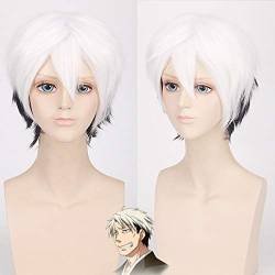 WHBHD Anime Coer Wig. Ginsen Xinle weiße Schwarze Kurze Perücke Cosplay Kostüm Hitzebeständige synthetische Haare Männer Frauen Cosplay Perücken PL-054 von HOWGARI