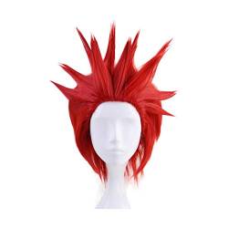 WHBHD Anime Coer Wig. Mein Held Akademie Eijirou Kirishima Eijiro Rot Kurze Perücke Cosplay Kostüm Boku Kein Held Akademie Hitzebeständige Haare Männer Perücken P-518 von HOWGARI