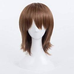 Wig Anime Cosplay Persona Goro Akechi Kurze Gerade Cosplay Perücke for Mann Unisex Anime Perücke Kostüm Party Braun Hitzebeständige Kunsthaar Perücke + + Kappe von HOWGARI