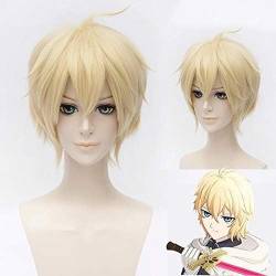 Wig Anime Cosplay Seraph Of The End Mikaela Hyakuya Kurze Gerade Cosplay Perücken for Mann Jungen Hitzebeständige Synthetische Haar + Kappe von HOWGARI