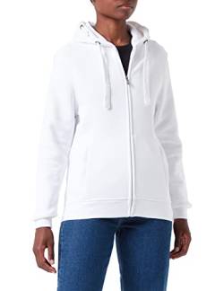 HRM Damen 807 Premium Hooded Jacket I Fair Trade Frauen Kapuzenjacke, 320 g/m² I Aus 70% Baumwolle & 30% recyceltem Polyester, white, 5XL von HRM