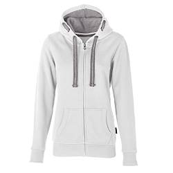 HRM Damen Hooded Jacket, offwhite, Gr. 4XL I Premium Kapuzenjacke Damen mit Kontrast-Innenfutter I Basic Hoodie mit Reißverschluss I Zip Hoodie I Hochwertige & nachhaltige Damen-Oberteile von HRM