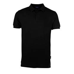 HRM Herren Luxury Polo, schwarz, Gr. S I Premium Polo Shirt Herren aus 100% Baumwolle I Basic Polohemd bis 60°C farbecht waschbar I Hochwertige & nachhaltige Herren-Bekleidung von HRM