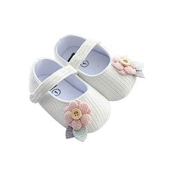 HSD Kleinkind Kinder Baby Mädchen Niedliche Weiche Unterseite Lauflernschuhe Prinzessin Schuhe Baby Stoff Sandalen (White, 21 Infant) von HSD