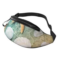 HSJFS Sporttasche mit Camouflage-Muster, für den Sport, Umhängetasche, lässige Brusttasche, Seestern mit Muscheln, Einheitsgröße von HSJFS