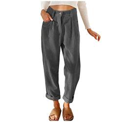 HSUAYEUD Cordhose Damen Schwarz,Hosen Damen mit Geradem Bein Yogahose, Lounge Jogginghose Kordelzug Breites Bein Freizeithose von HSUAYEUD