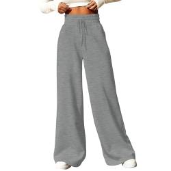 HSUAYEUD Freizeithose Damen,Damen Yogahose Stretch Freizeithose Bequeme Pyjamahose Schlafanzughose Lang Leichte Lounge Hose Hausanzug Hosen Relaxhose Sommerhose Weites Bein von HSUAYEUD