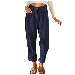 HSUAYEUD Kniebundhose Damen Cord,Damen Sporthose Jogginghose Laufhosen Gummibund Sweathose mit Taschen Stoffhose High Waist Bequeme Lockere Freizeithose Fitness Loungewear von HSUAYEUD