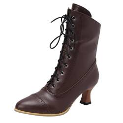 HSyc JRX Damen Stiefeletten mit Kleinem Absatz und Schnürung Winter Schnüstiefeletten 41.5 von HSyc JRX